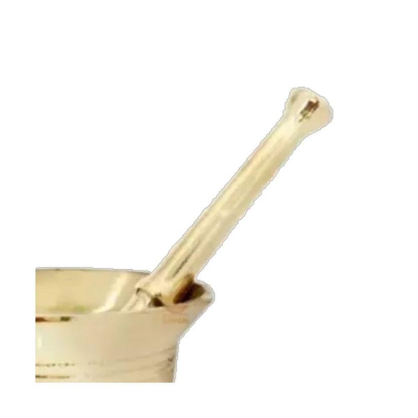 Almofariz Pilão Para Alho Em Bronze Socador 9cm Para Temperos Mard Metais - imagem 3