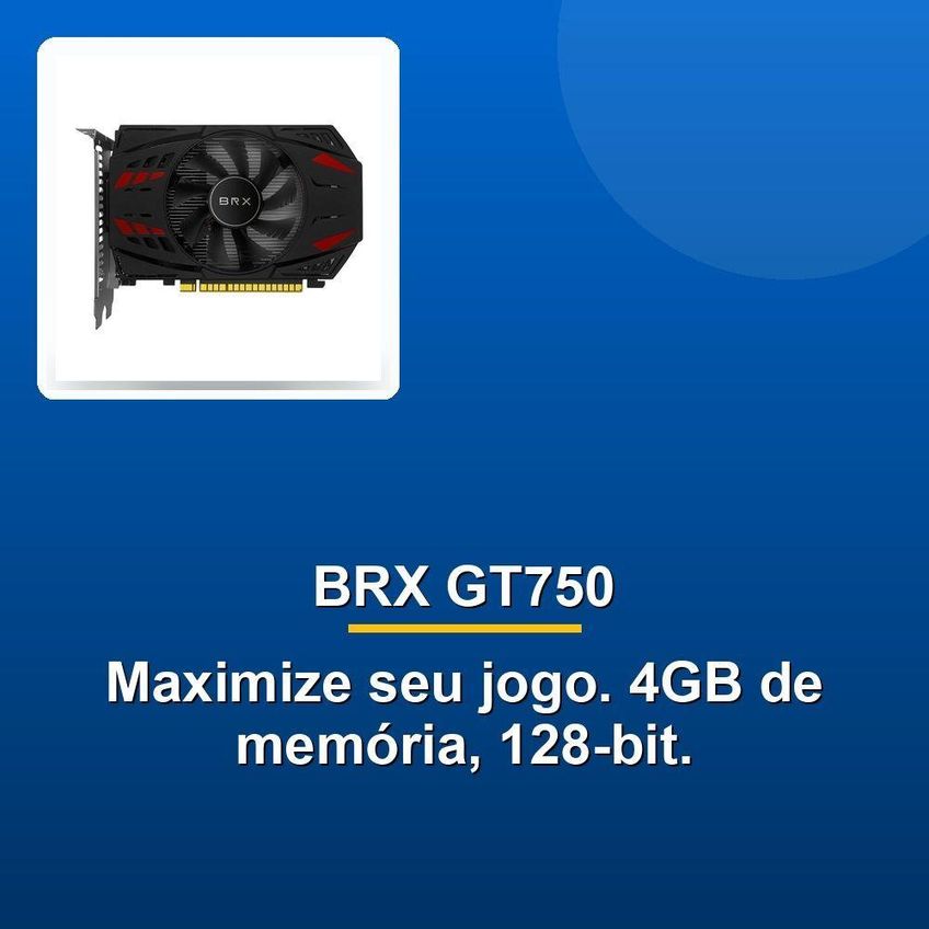 Placa De Vídeo Gt750 4gb Dr 128bit Gddr5 Para Jogos E Criação De Conteúdo Br-x - imagem 3