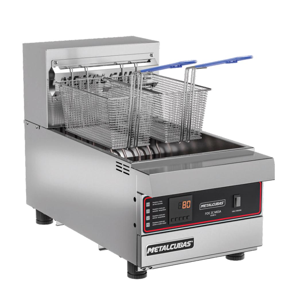 Fritadeira Elétrica Zona Fria De Mesa Metalcubas Premium 18 Litros 10000w 220v Foe 2 C M