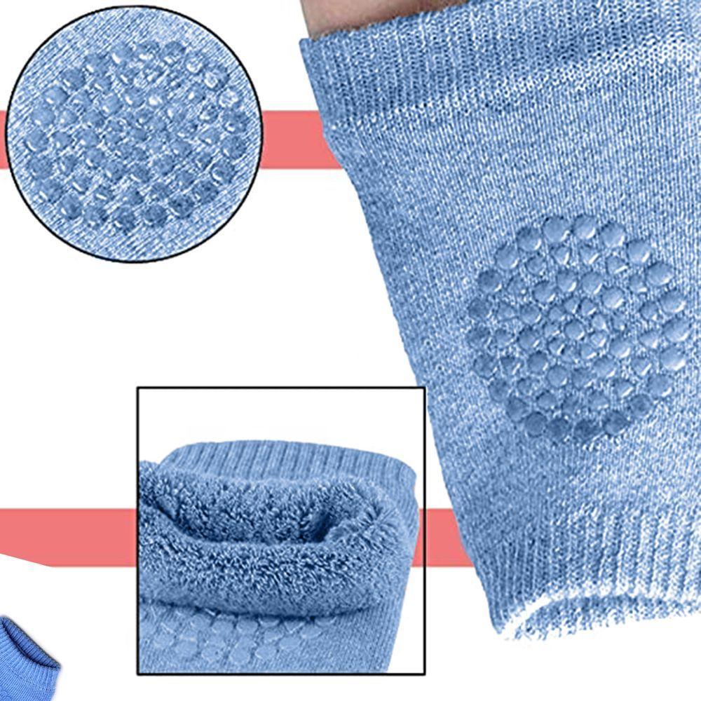 Encontraproduto.com.br - Joelheira Para Bebê Antiderrapante Protetor De Joelho Azul Shopmix
