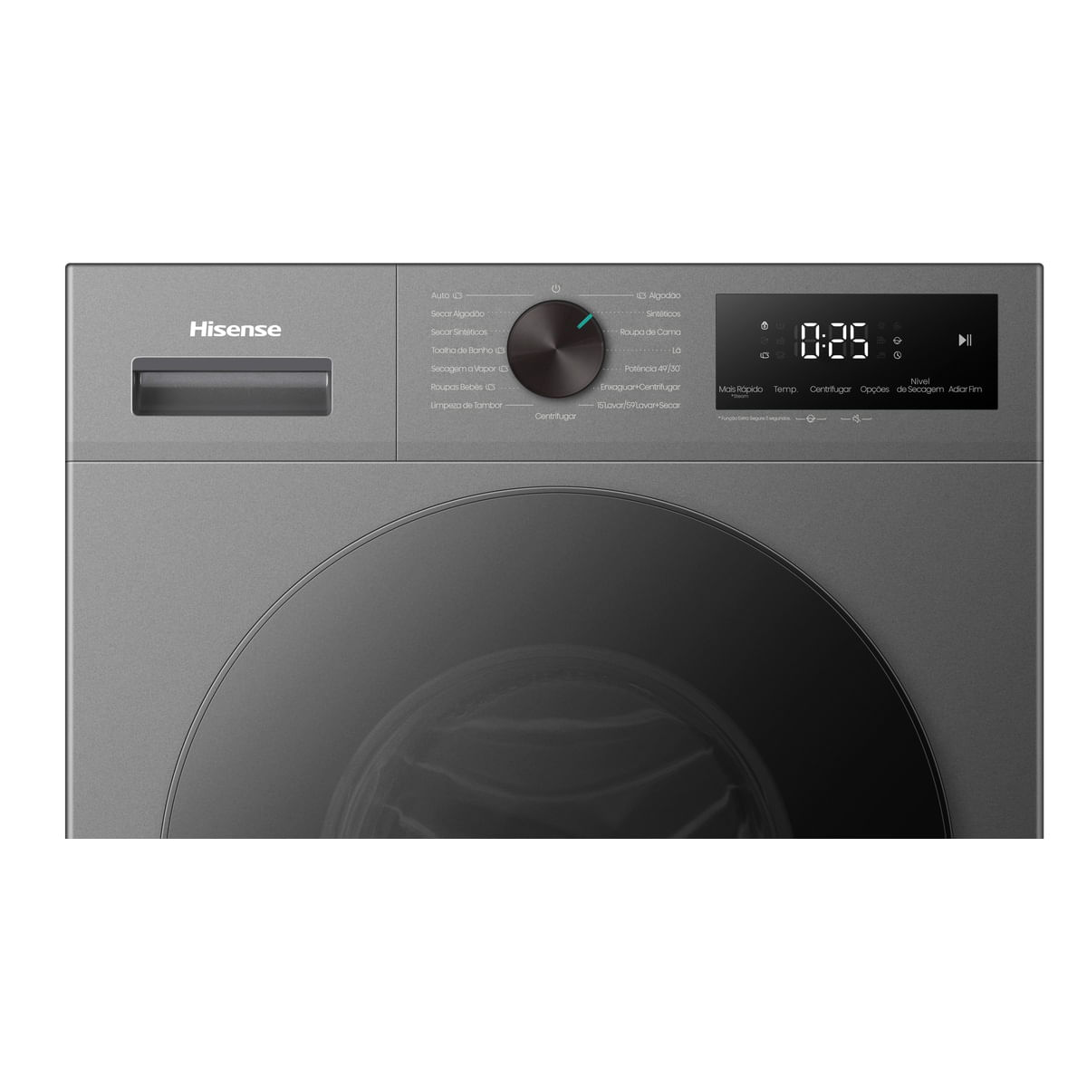 Encontraproduto.com.br - Lava E Seca Hisense 11kg Wd1i11 Compacta Fit E Função Steam Inverter Titânio