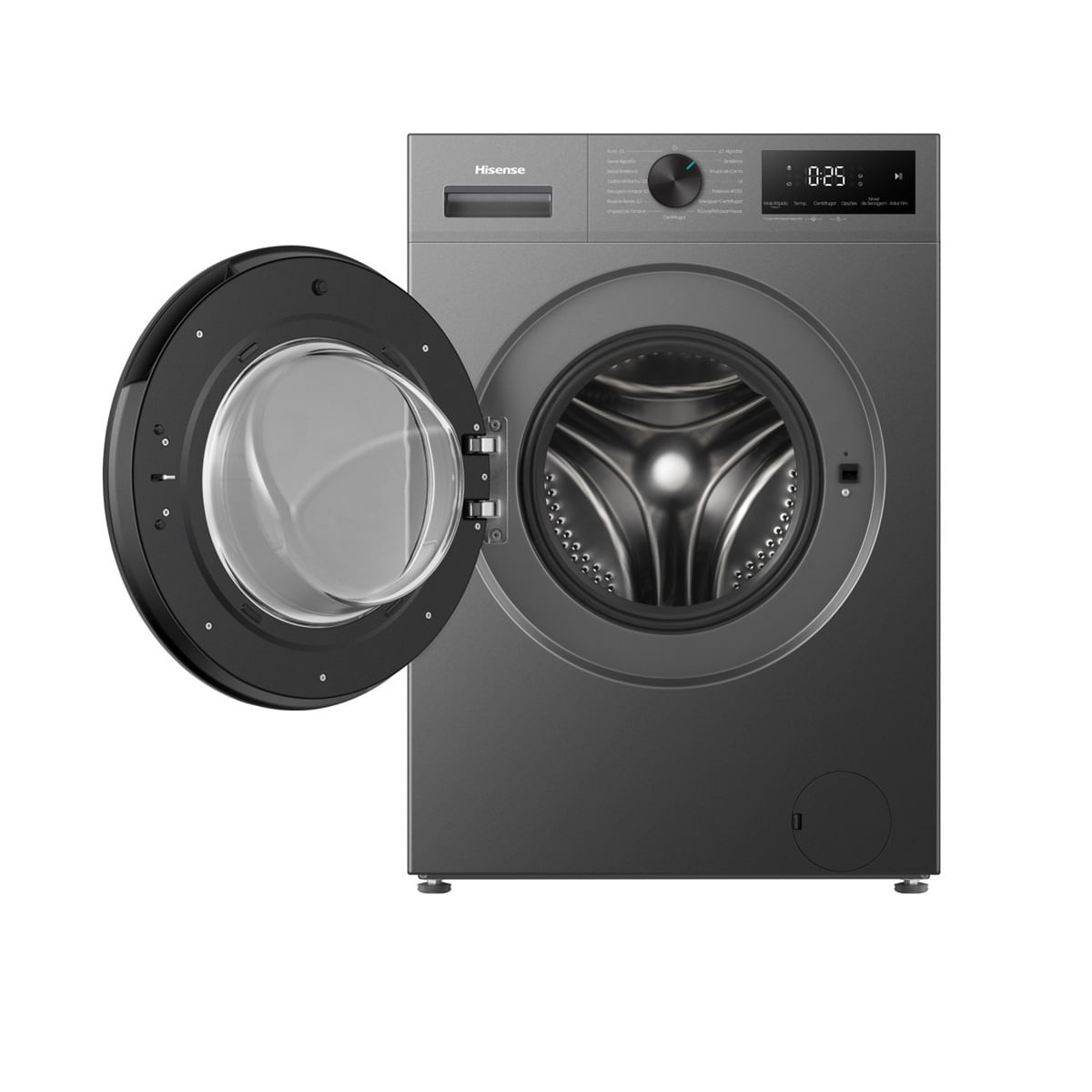 Encontraproduto.com.br - Lava E Seca Hisense 11kg Wd1i11 Compacta Fit E Função Steam Inverter Titânio