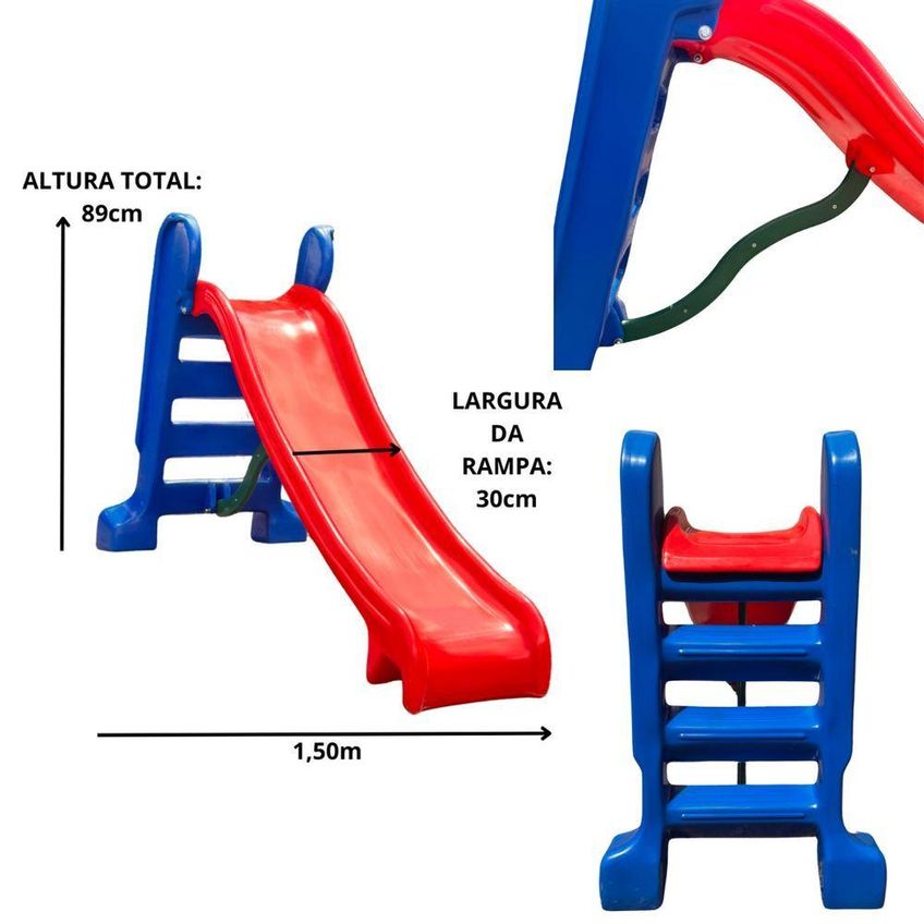 Kit Playground Cama Elastica 2,30m Piscina 1m Escorrega Medio Gangorras Rotoplay Brinquedos - imagem 4