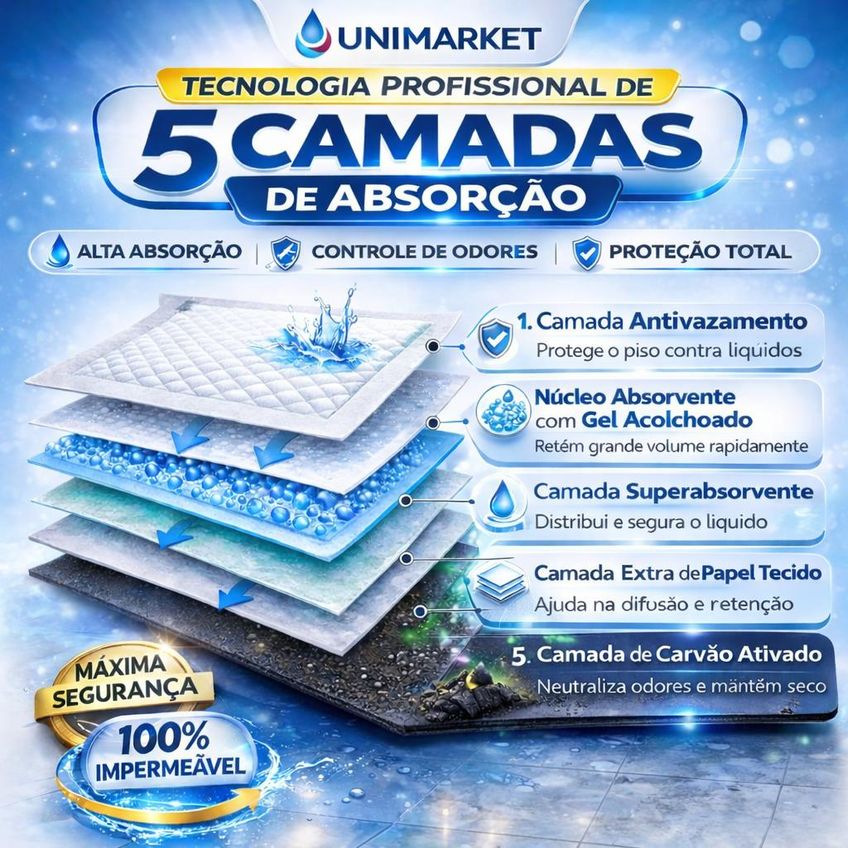 Tapete Higiênico Para Cachorro 90x60 Cm – Carvão Ativado, Bambu, Controle E Alta Absorção | 30 Unid. - imagem 4