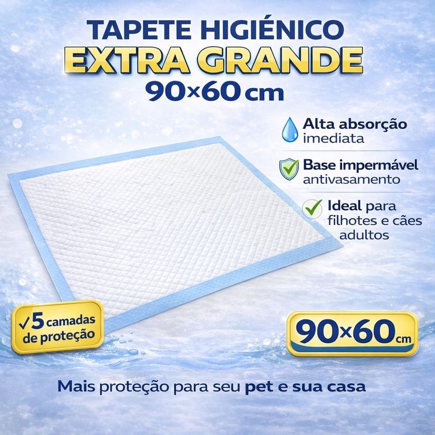 Tapete Higiênico Para Cachorro 90x60 Cm – Carvão Ativado, Bambu, Controle E Alta Absorção | 30 Unid. - imagem 5