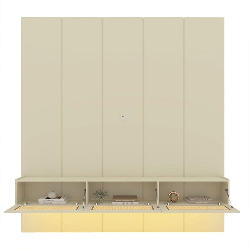 Home Para Tv 220 Realce Native Led Off White - Gelius - imagem 5