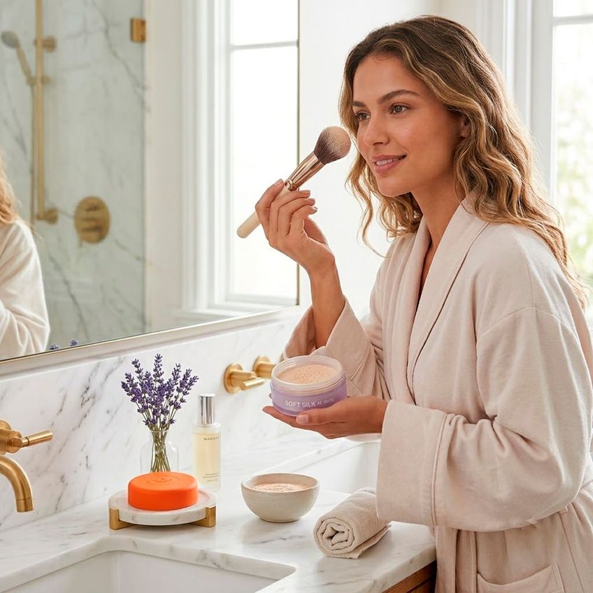 Pó Solto Facial Mari Maria Makeup Soft Silk 2.0 Frosted Cor Lilás Azulado 15g Mari Maria - imagem 5