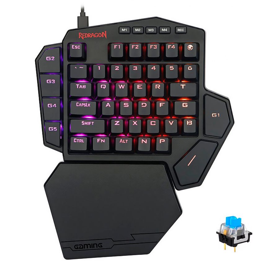 Teclado Gamer Mecânico Redragon K585rgb Diti Usb / Rgb / Blue / Inglês - Preto - imagem 3
