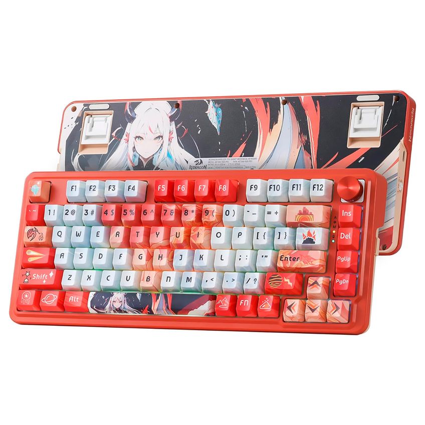 Teclado Gamer Mecânico Redragon K673ak-rgb-pro Eisa Ucal Pro Wireless / Rgb / Inglês - Vermelho - imagem 3