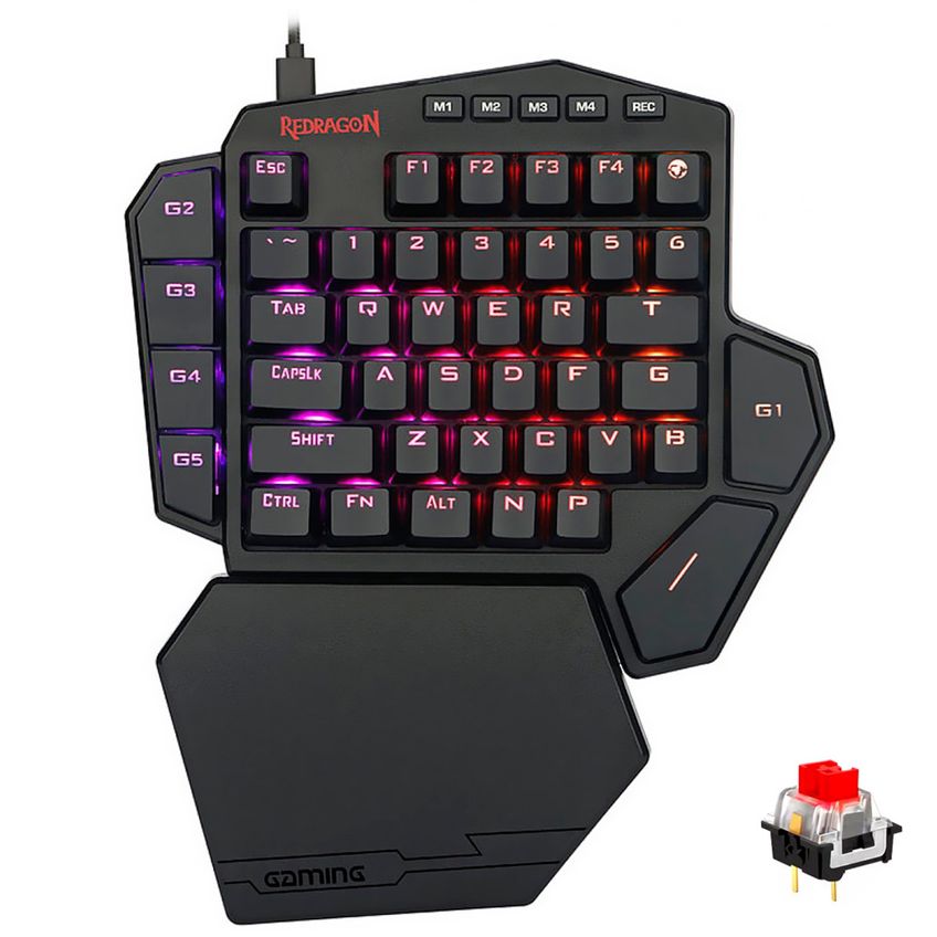 Teclado Gamer Mecânico Redragon K585rgb Diti Usb / Rgb / Red / Inglês - Preto - imagem 3