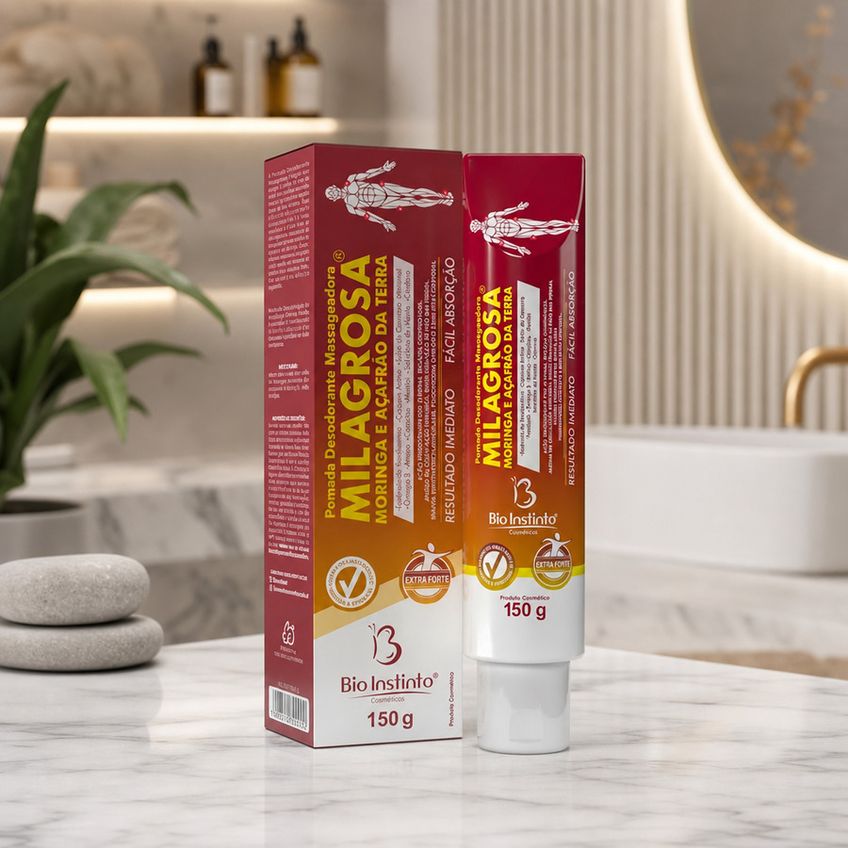 Pomada Desodorante Massageadora Milagrosa Moringa E Açafrão Da Terra 150g Bio Instinto - imagem 4
