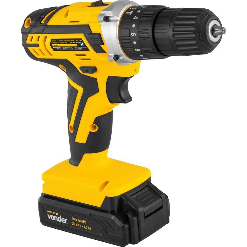 Parafusadeira Furadeira Impacto Bateria 20 Volts Pfv238l 6001000238 Vonder - imagem 4