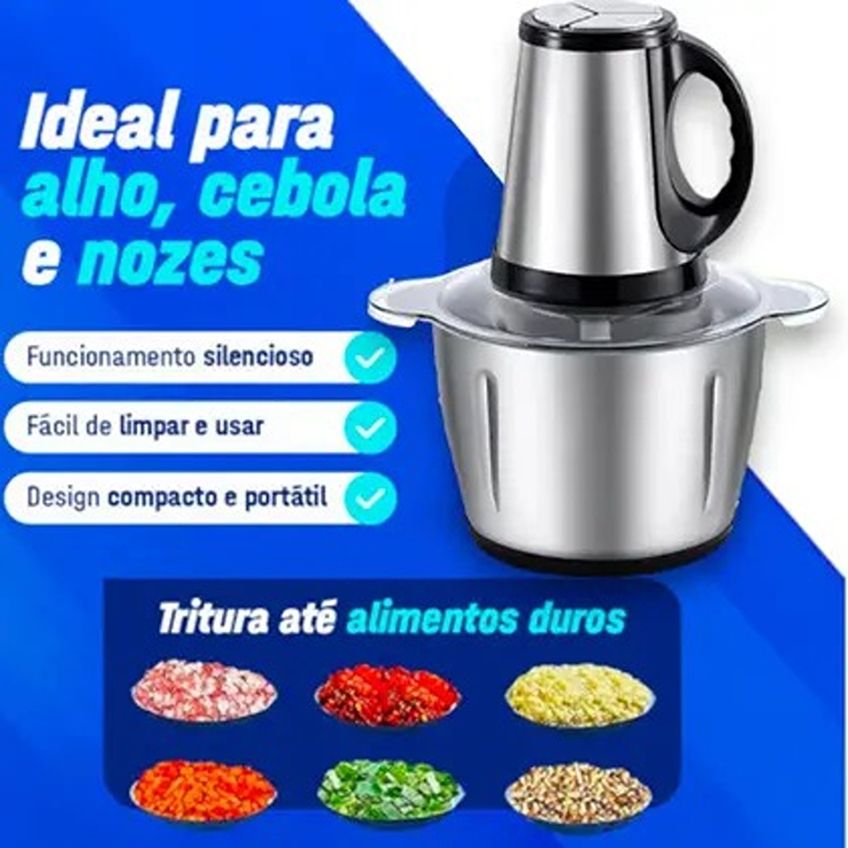 Multiprocessador de Carne e Legumes com 4 Lâminas Inox 3L - imagem 4
