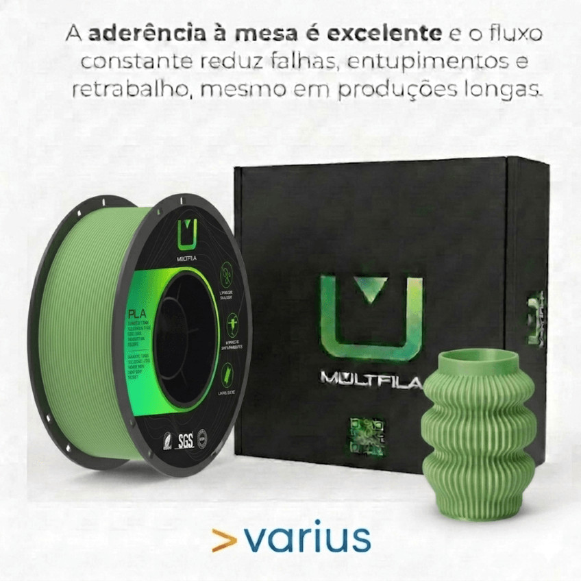 Filamento PLA Matte Fosco Verde Matcha 1kg Multfila 1.75mm - imagem 4