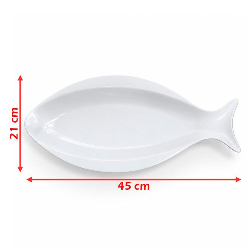 Petisqueira Bandeja Travessa Melamina Peixe Oceano 45x21cm - imagem 5