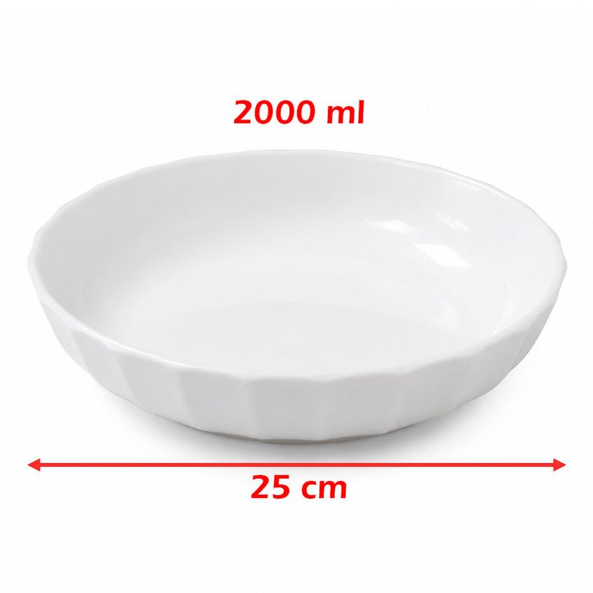 Tigela Bowl Saladeira Em Melamina Branca Gourmet De 2000ml - imagem 4
