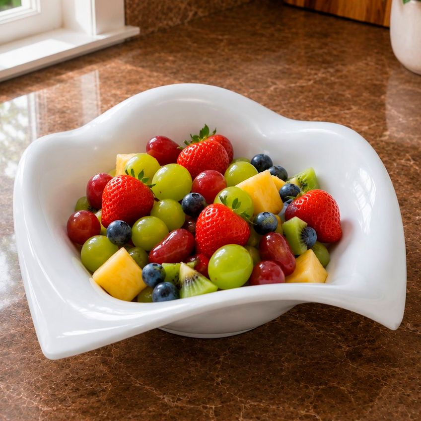 Tigela Bowl Saladeira Grande Em Melamina Branca De 1500ml - imagem 3