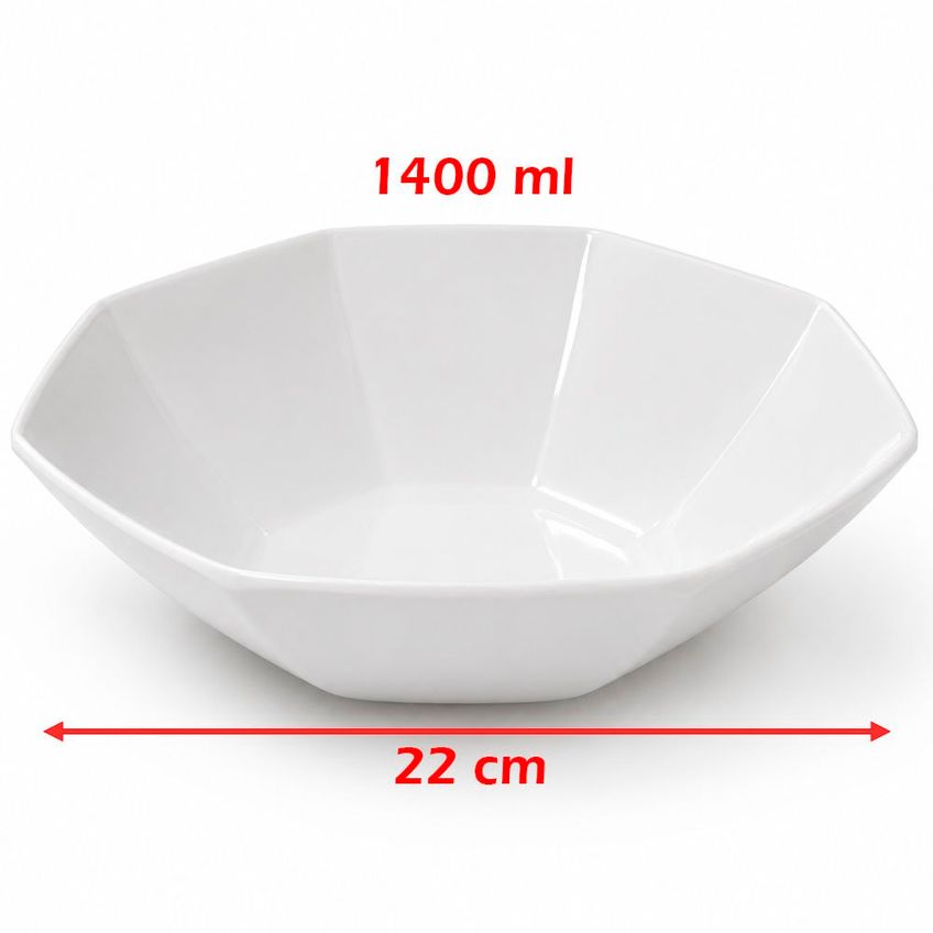 Tigela Saladeira Bowl Melamina Branca Cozinha Servir 1400ml - imagem 4
