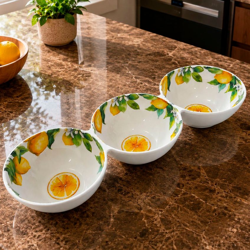 Petisqueira C/3 Bowls Siciliana Redonda Em Melamina Kit 2pçs - imagem 5