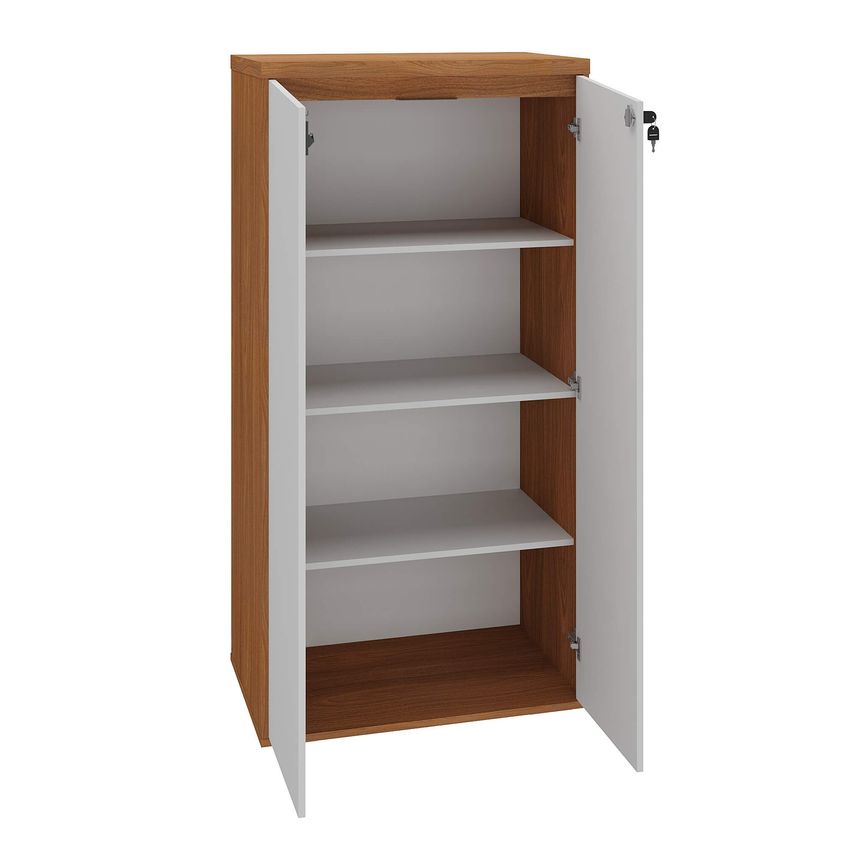 Armário 2 Portas Y37 Artany Cor Freijó Com Branco - imagem 3