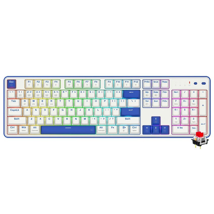 Teclado Gamer Mecânico Redragon K685wb-rgb-pro Faye Pro Usb / Red / Inglês - Branco / Azul - imagem 4