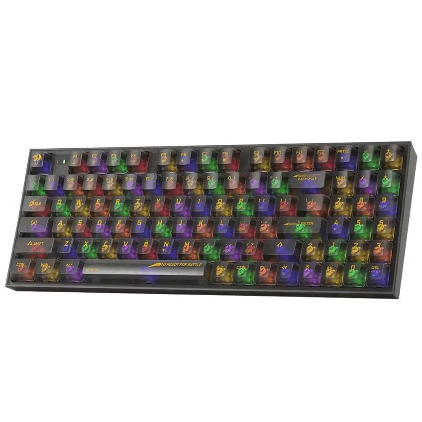 Teclado Gamer Mecânico Redragon K658ctb-rgb-pro Irelia Pro Wireless / Rgb / Inglês - Preto Transparente - imagem 3