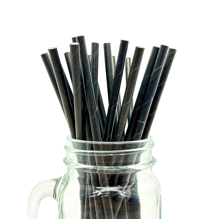 Canudo De Papel Preto Grande 22 Unidades - imagem 3