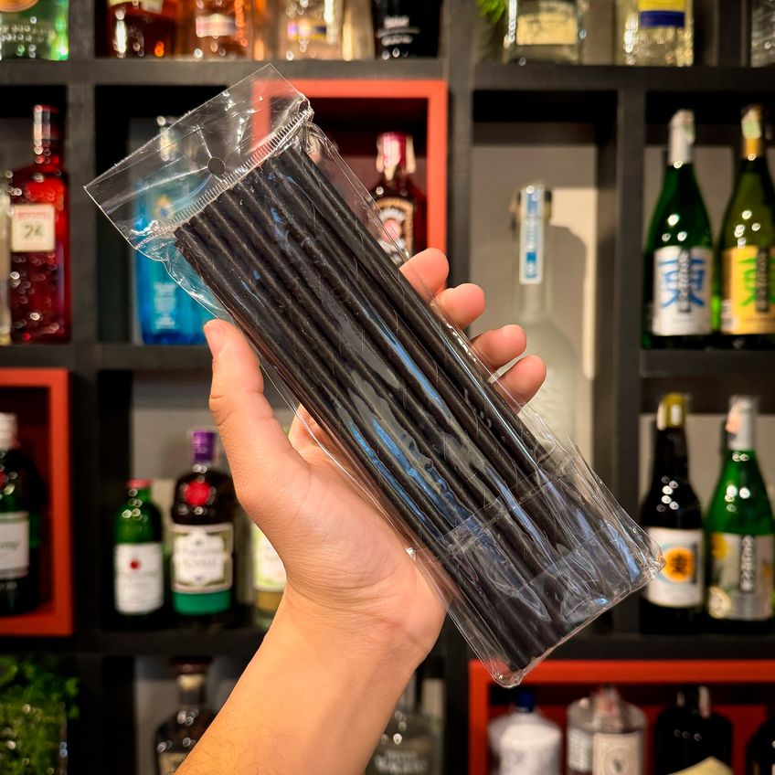 Canudo De Papel Preto Grande 22 Unidades - imagem 5