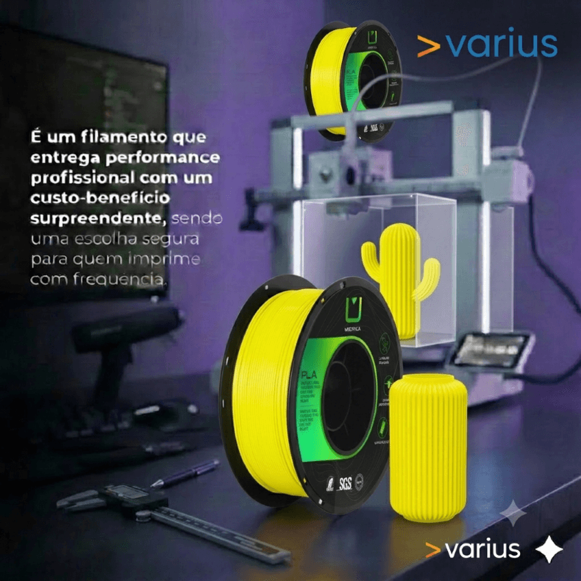 Filamento 3D Multfila PLA 1kg 1.75mm Cor Amarelo Banana - imagem 2