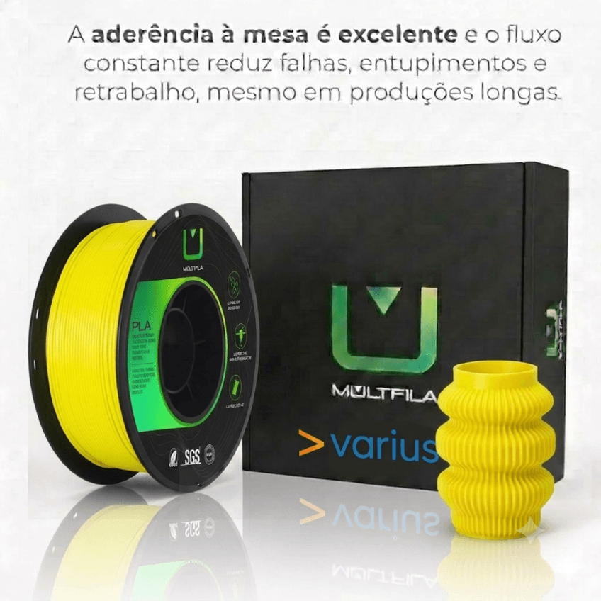 Filamento 3D Multfila PLA 1kg 1.75mm Cor Amarelo Banana - imagem 4
