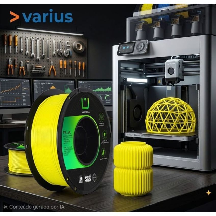 Filamento 3D Multfila PLA 1kg 1.75mm Cor Amarelo Banana - imagem 5