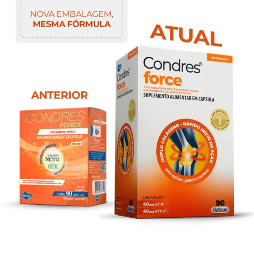 Condres Force 80mg Colágeno Tipo II Nct II + Uc-II Com 90 Cápsulas Condres - imagem 3