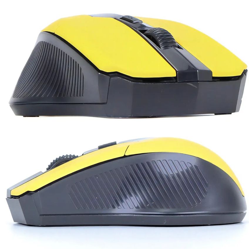 Mouse Sem Fio USB Óptico Ergonômico Amarelo Para Notebook PC Desktop PDV 2.4GHZ 1600DPI Nano KP-G10 KNUP - Panami - imagem 4