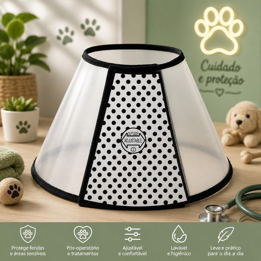 Colar Elizabetano Yeet Chalesco No 3 Para Cães E Gatos Ajustável Lavável 1 Un - imagem 5