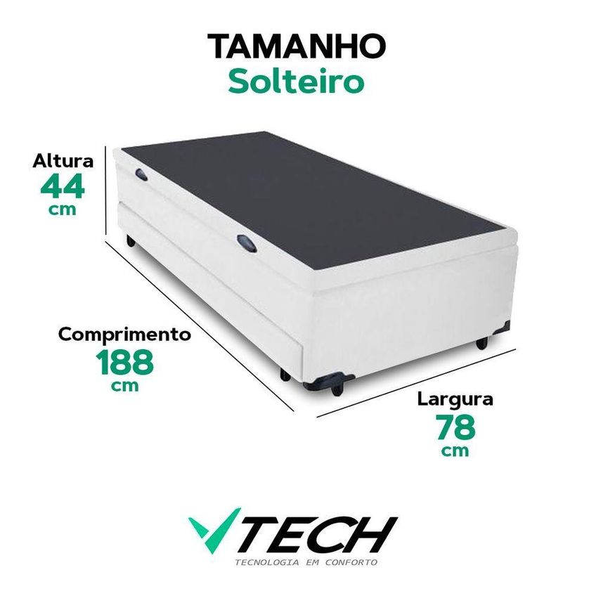 Bicama Box Baú Solteiro Com Cama Auxiliar Madeira Branco Vtech - imagem 3