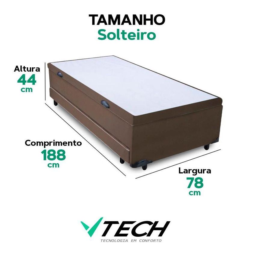 Bicama Box Baú Solteiro Com Cama Auxiliar Madeira Marrom Vtech - imagem 4