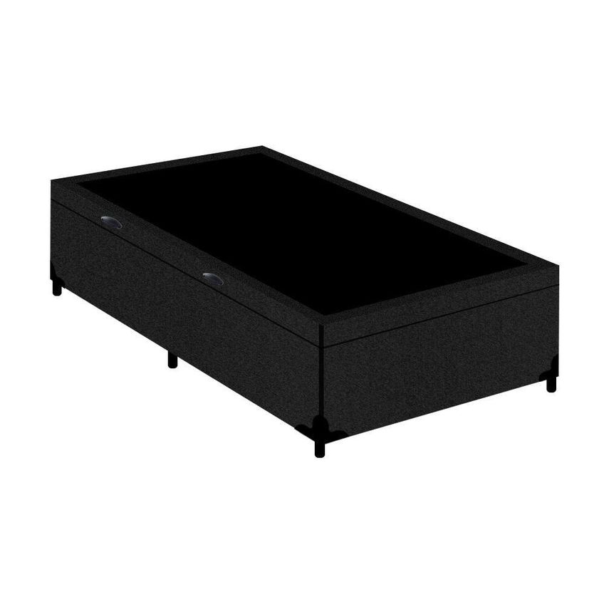 Cama Box Com Baú Solteiro Belluno Pneumático Suede Preto Antiácaro - imagem 4