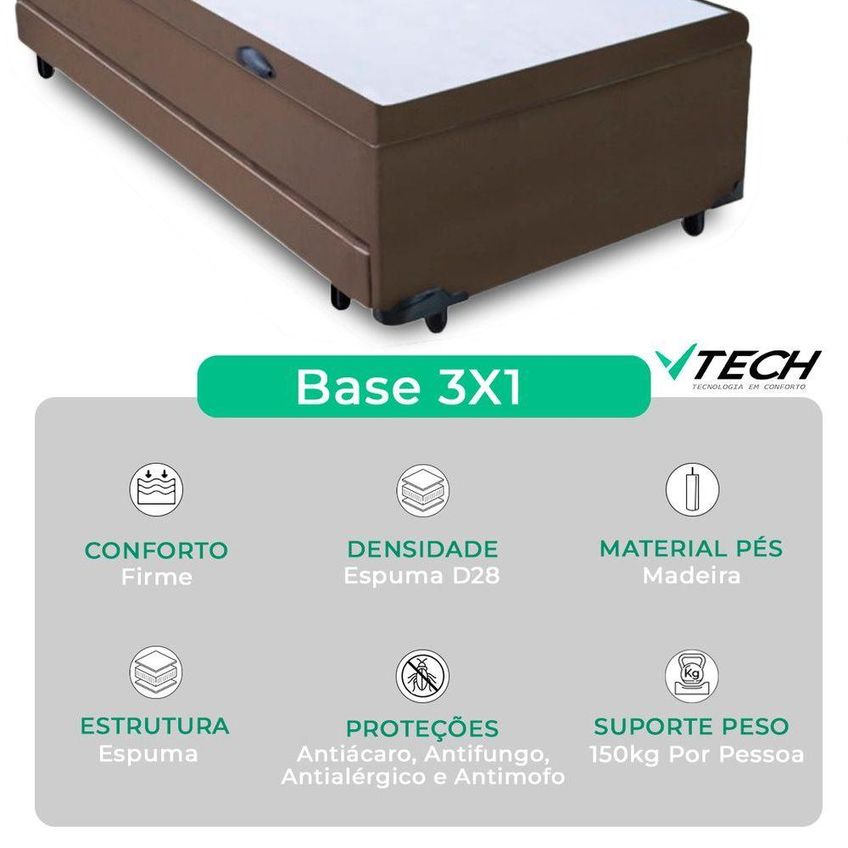 Bicama Solteiro Box Solteirao Com Cama Auxiliar Estrutura Madeira Marrom Vtech - imagem 3