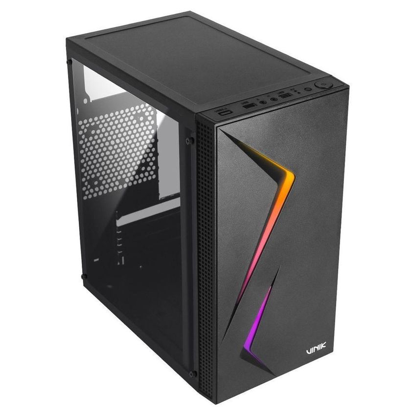 Gabinete Gamer Twin Edge Mid Tower Micro ATX Acrílico Com RGB Preto Vinik - imagem 2