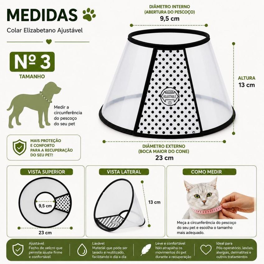Colar Protetor Elizabetano Yeet N3 Para Cães E Gatos 23cm 1 Unidade - imagem 4