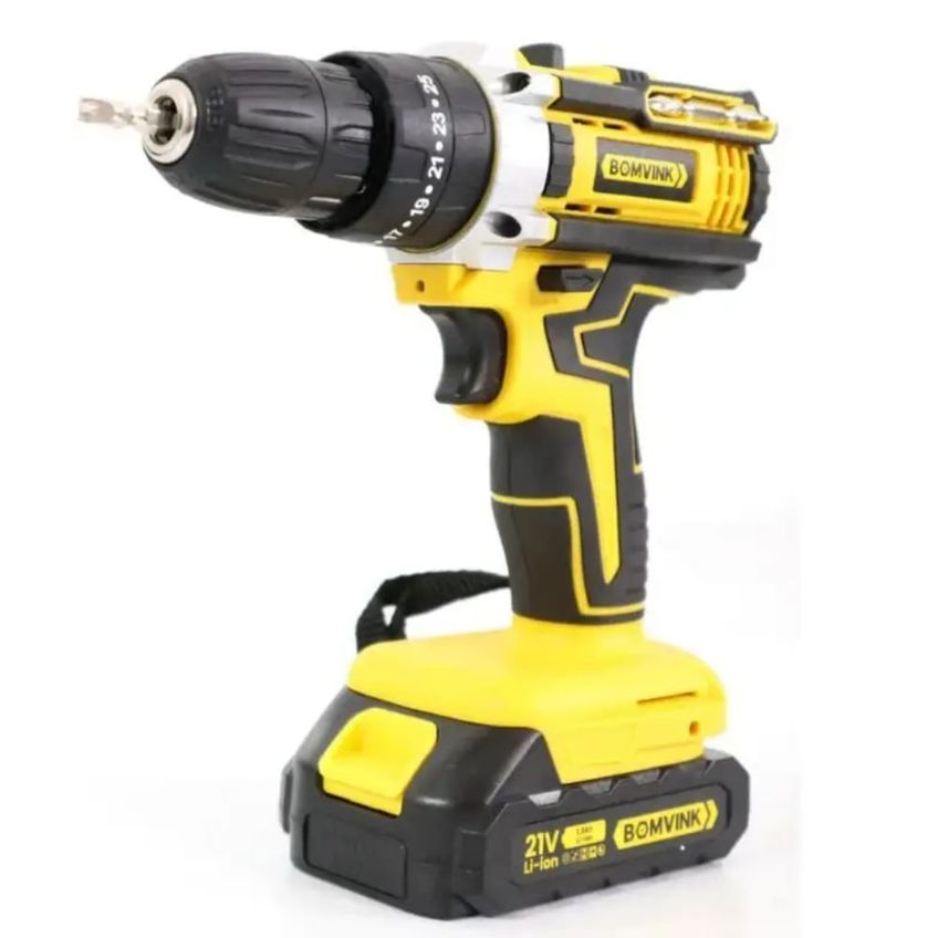 Parafusadeira E Furadeira De Impacto 21 Volts Com 1 Bateria Bivolt 0015 Bomvink Bomvink - imagem 3