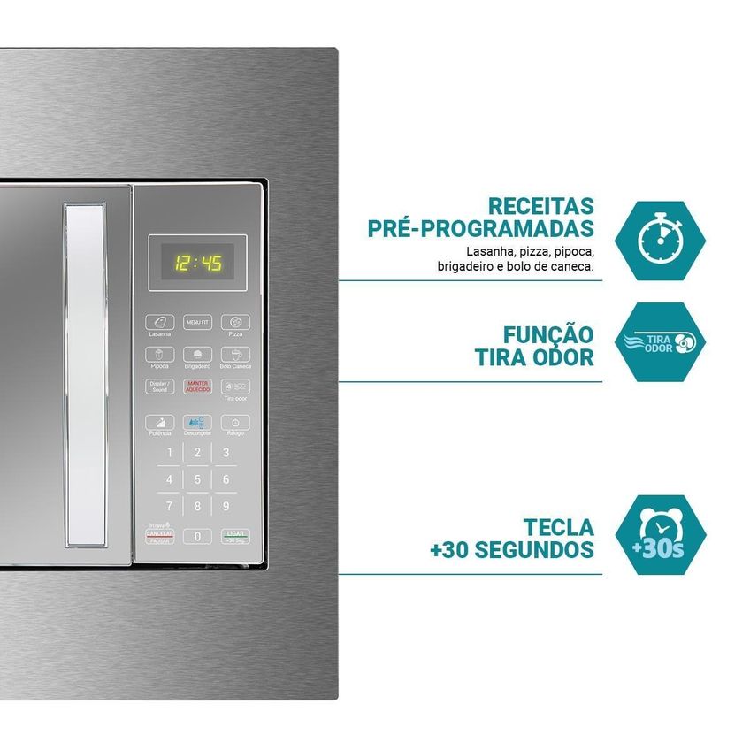 Microondas De Embutir Philco Pmb30e 28l Inox - imagem 3