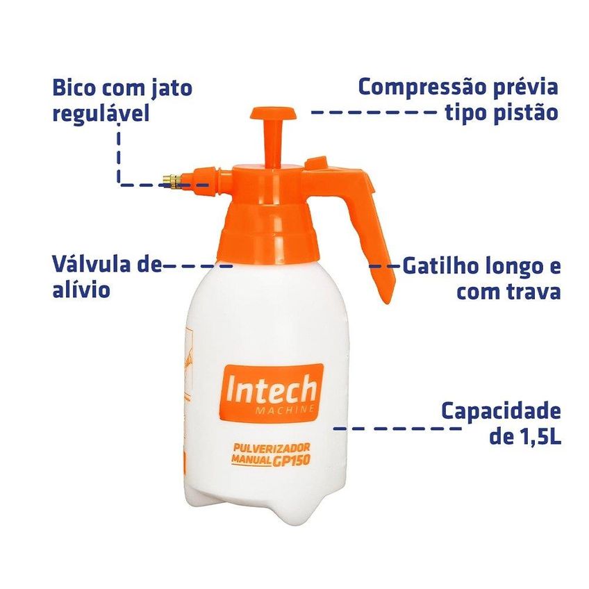 Pulverizador Manual Intech Machine Gp150 Compressão Prévia 1,5 Litros - imagem 2