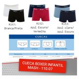 KIT 10 CUECAS BOXER INFANTIL MASH ALGODÃO COTTON MASH 110.07