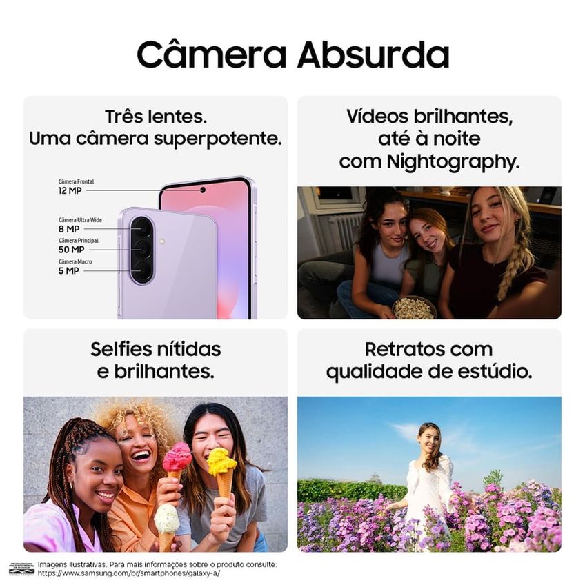 Smartphone Samsung Galaxy A37 5G Tela 6.7 256GB Galaxy Fit 3 - imagem 5