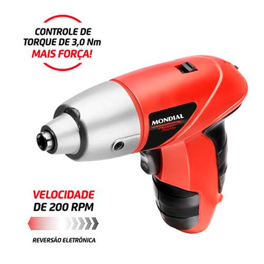 Parafusadeira FPF-05 Mandril Magnético Bateria Bivolt Mondial - imagem 2