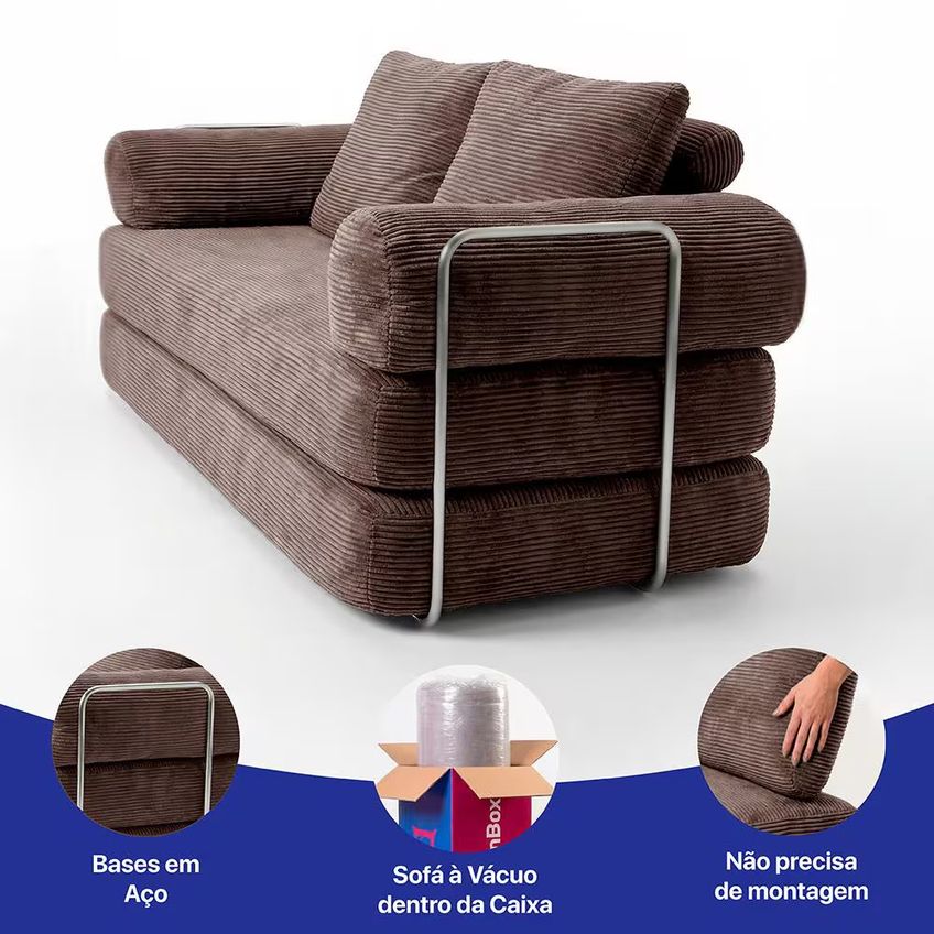 Sofá-cama 3 Lugares Smartbox 1.88m Airpress Compacto Xpandtech - imagem 3