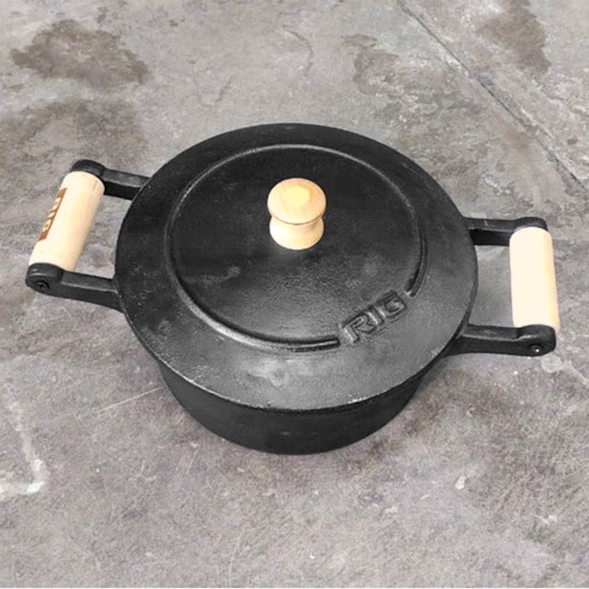 Caçarola de Ferro Fundido 2 Alças Tampa de Ferro - 10,8 Lt - imagem 2