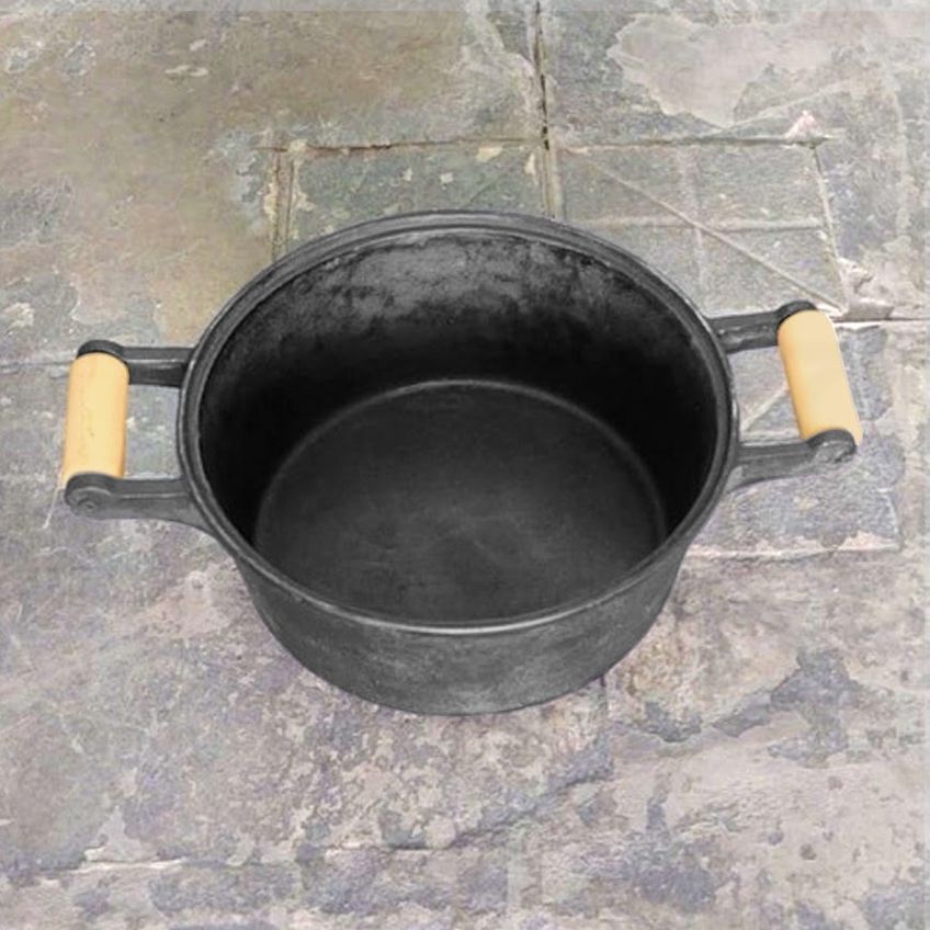 Caçarola de Ferro Fundido 2 Alças Tampa de Ferro - 10,8 Lt - imagem 5