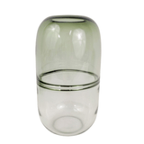 Vaso Fumê De Vidro Transparente 26x16cm Decoração G